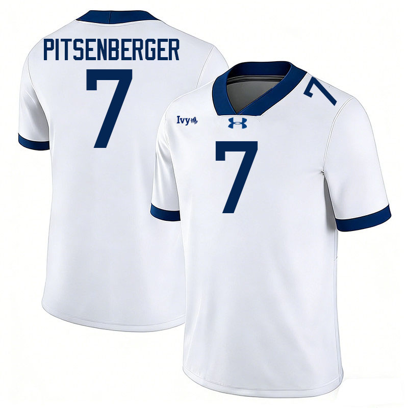 Yale Bulldogs #7 Josh Pitsenberger College Football Jerseys,Uniforms Stitched-White
